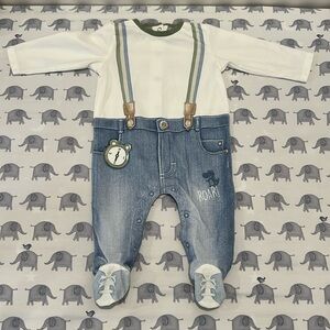 NWOT Mayoral Onesie with suspender and tennis shoe details! 🚭